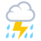 Cloud With Lightning and Rain emoji on Emojione